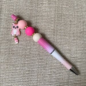 Pink Cat Charm Pen (Tail “wags”)